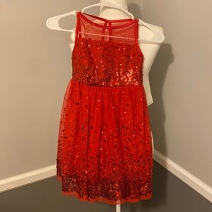 Red sequin dress